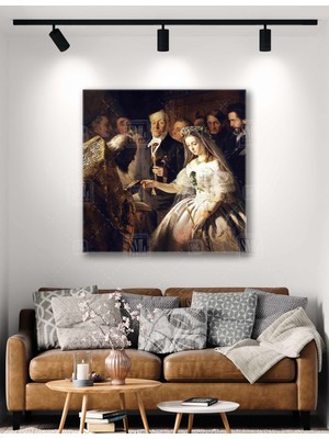 SML Tablo Vasiliy Pukirev Eşitsiz Evlilik Tablosu The Unequal Marriage Kare Kanvas Tablo