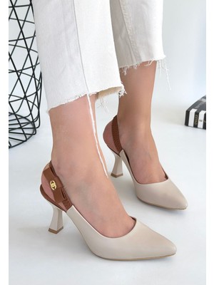 Celira Bej Cilt Kadın Topuklu Ayakkabı