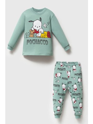 Mahfel %100 Pamuklu Bebek&çocuk Pijama Takımı Pochacco Yeşil