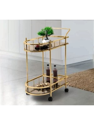 Yuvaset Home Mobilgen Servis Arabası Bronz Cam