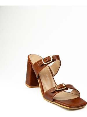 Massima 615 Taba Topuklu Abiye Kadın Terlik