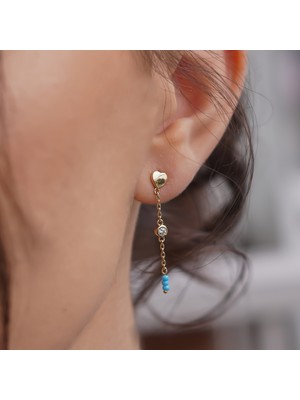 İzgi Firuze Kalp Küpe