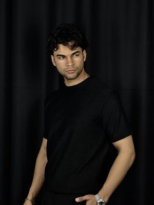 Marrakech Premium Dokulu Siyah Tişört