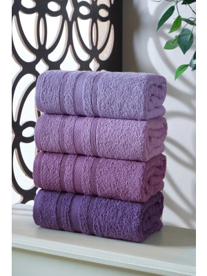 DNZGÜLCAN Lera 4'lü 50X90 Havlu Seti El Yüz Havlusu %100 Pamuk