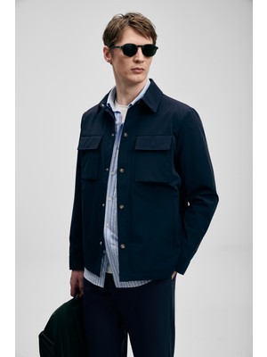 Lufian Flex Erkek Gömlek Ceket Lacivert
