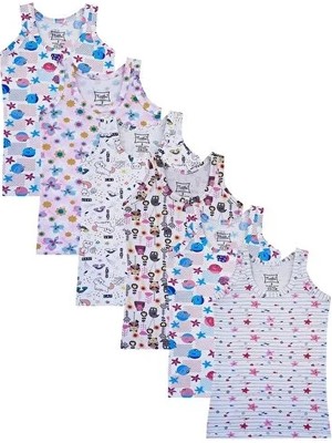 Tutku Geniş Askılı Desenli Kız Çocuk Atlet 6 Lı Paket