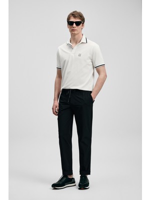 Lufian Grom Smart Erkek Polo Tişört Kırık Beyaz