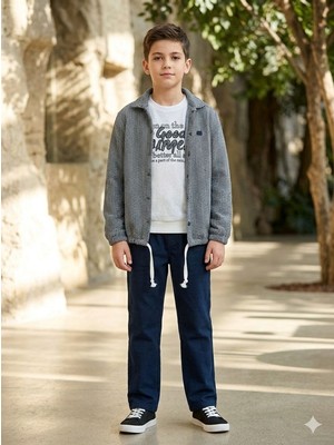 Ugly Duck 09-14 Yaş Ceket-Pantolon-Uzun Kol Sweat Takım - Laci-Beyaz