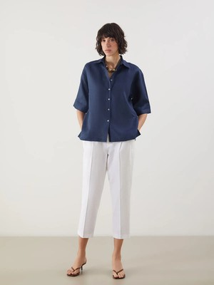 Lc Waikiki Yeni Sezon Oversize %100 Keten Kadın Gömlek