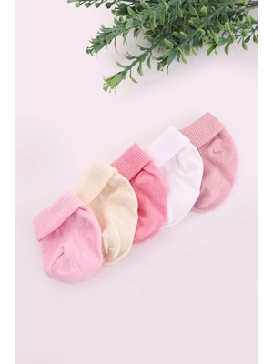 Kidello Pembe Organik Pamuk Kız Erkek Unisex 5'li Kutulu Premium Yeni Doğan Bebek Çorabı