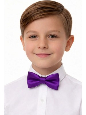 Sibel Günay Butik 10 Adet Çocuk Mor Lastikli Papyon | 4–12 Yaş Ayarlanabilir | Özel Gün ve Bayram Aksesuarı