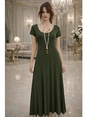 Haki Pamuklu Elbise