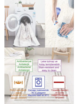 Pelura Halı Çizgili Desen Baskılı Kaymaz Yıkanabilir Salon Oturma Odası Mutfak Antre Halısı Yolluk