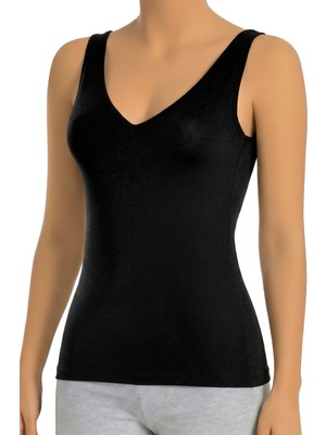 Öts Kadın Atlet V Yaka Kalın Askılı (%90 Viskon - %10 Elastan)