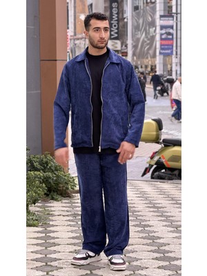 Rocqerx X-3002 Fermurlı Astarlı Ceket Bel Lastikli Pantolon Fitilli Kadife Takım