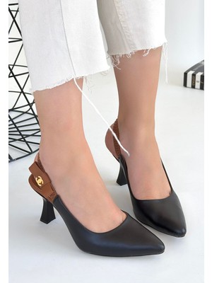 Celira Siyah Cilt Kadın Topuklu Ayakkabı