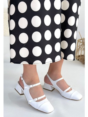 Celira Beyaz Cilt Kadın Topuklu Ayakkabı