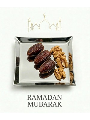 Arsel Teos Çelik Mini 6'lı İftariyelik, Hurma, Sunum, Bardak - Kupa Altı Kahve Tabağı Kare 304 Kalite