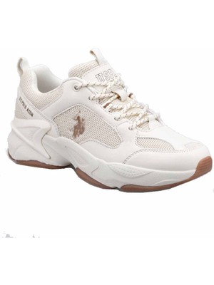 U.S. Polo Assn. Kadın Yüksek Taban Spor Ayakkabı Bej Malzemeden Üretilmiştir