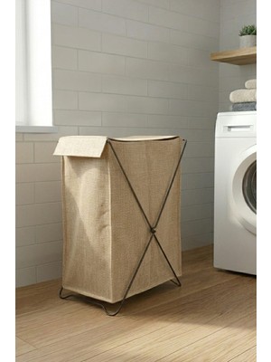 Ser&Yat Çift Bölmeli Katlanabilir Kirli Çamaşır Sepeti – Sağlam Çelik Iskeletli ve Suya Dayanıklı Modern