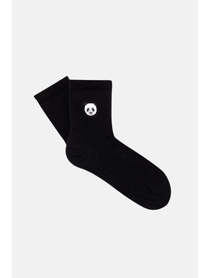 Reflect Studio Panda Ince Havlu Çorap - Siyah