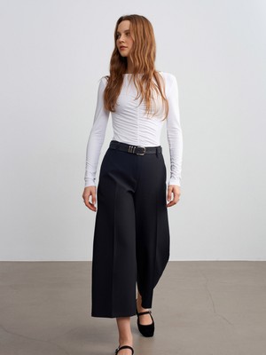 Dilvin 72640 Düz Paça Pantolon-Siyah