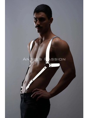 Çamaşır Kenti Karanlıkta Parlayan (Reflektörlü) Erkek Pantolon Askısı, Erkek Omuzdan Kemer - CKM146