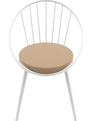 Evdemo Eylül Metal Tel Sandalye Beyaz Kahverengi Ergonomik Tasarım ve Yüksek Dayanıklılık