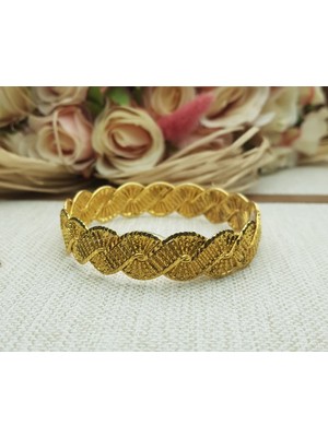 Canka Altın Kaplama Saç Örgüsü Gümüş Bilezik