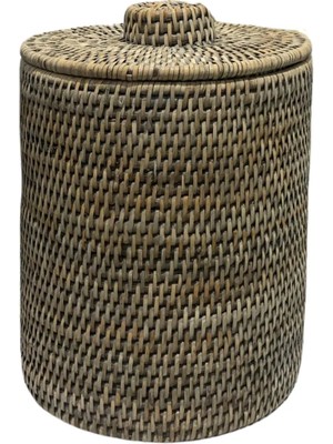 Baolgi Hasır Küçük Çöp Kutusu Gri 20x22 cm