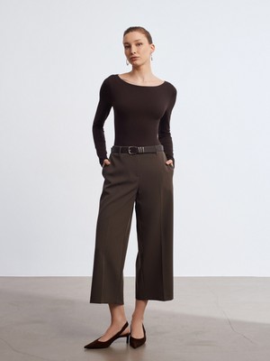 Dilvin 72640 Düz Paça Pantolon-Haki