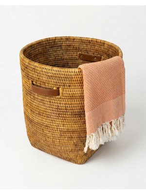 Baolgi Hasır Yüksek Coco Sepeti Naturel 38x43 cm