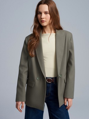 Dilvin 60767 Blazer Ceket-Yeşil