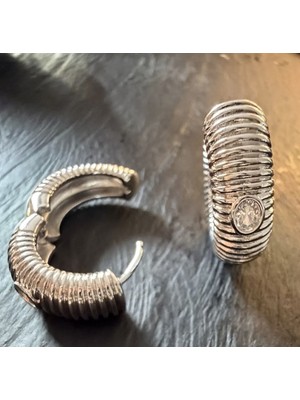Gümüş Renk Taşlı Spiral Xuping Küpe