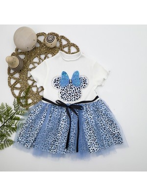 Diji Baby 1-2-3 Yaş Fiyonklu Mickey Astarlı Etekli Kız Bebek Tütü Elbisesi