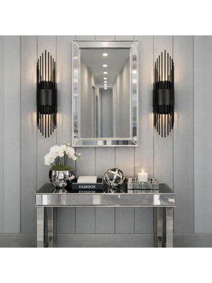 Nazik Aydınlatma Siena Siyah Modern Pilli ve Elektrikli Günışığı Ledli 1 Adet Duvar Apliği 1 Adet Pilli Aplik