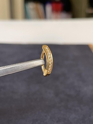 Rupen Kraft G23 Titanyum Göbek Piercingi %100 Titanyum Zirkon Taş Altın Titanyum Göbek Piercingi