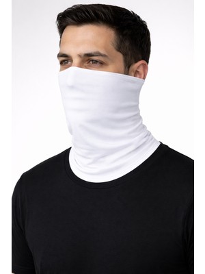 Mrey Unisex Beyaz Pamuklu Hafif Buff Boyunluk – Bandana, Maske, Saç Bandı, Motosiklet & Outdoor