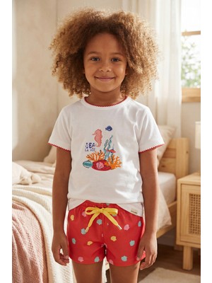 Katia & Bony Kız Çocuk Sea La Vie Denizaltı Baskılı Şortlu Pijama Takımı