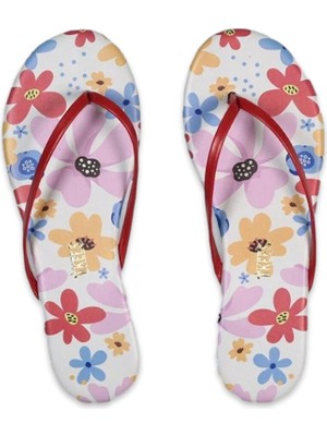 Tkees TK-2023 Parmak Arası Kırmızı Kadın Terlik