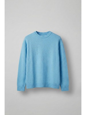 Abluka Online Erkek Oversize Yumuşak Dokulu Kazak Bebek Mavi