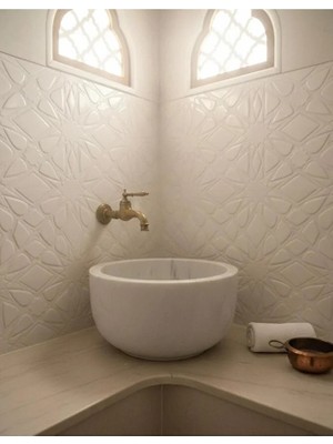 1.sınıf Doğal Beyaz Mermer Lüks Hamam Kurnası - 45X25 cm - Premium El Işçiliği Özel Seri