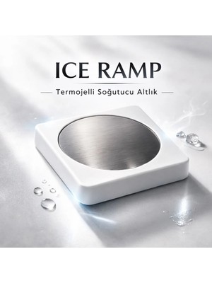 Ehlikeyf, Ice Ramp Bardak Soğutucu Altlık – Termojelli, Paslanmaz Çelik Yüzeyli, Donarak Soğutan-Beyaz