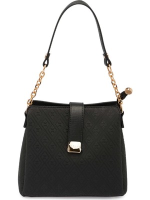 Tergan Siyah Print Kadın Omuz Çantası - S26Y1PR09178-P1Q