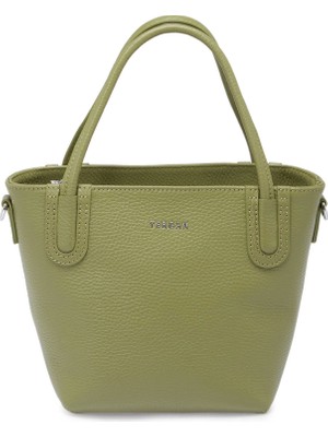 Tergan Yeşil Hakiki Deri Kadın El Çantası - S25Y1BC80360-U5V