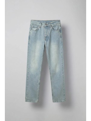 Erkek Boyfriend Fit %100 Pamuk Jean Pantolon Buz Mavi