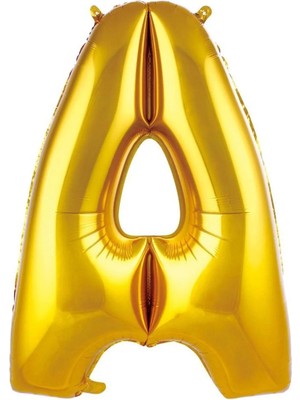 Bal10 Dünyası Büyük Boy Gold Renk 100 cm A Harfi Folyo Balon