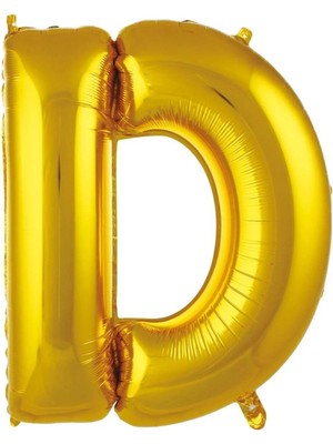 Bal10 Dünyası Büyük Boy Gold Renk 100 cm D Harfi Folyo Balon