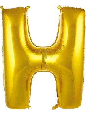 Bal10 Dünyası Büyük Boy Gold Renk 100 cm H Harfi Folyo Balon