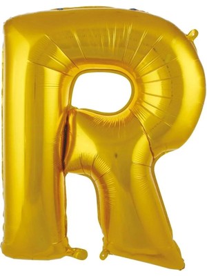 Bal10 Dünyası Büyük Boy Gold Renk 100 cm R Harfi Folyo Balon